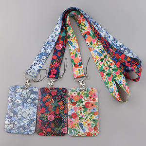 Cordón con Estampado Floral y Porta Tarjetas para Estudiantes, Accesorio para Teléfono, Correa para el Cuello, Set de Porta Credenciales - Product Image 1