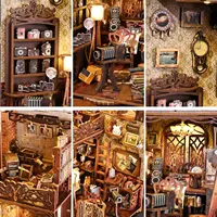 Hamaileon Kit de puzzle 3D en bois pour coin lecture, maison de poupée nordique DIY pour adultes, adolescents, filles, salle noire de cinéma YM02