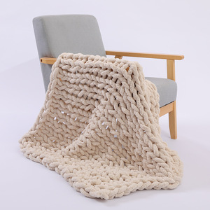 ผ้าห่มไหมกำมะหยี่ถักแบบพองๆ,ใหม่ผ้าห่มทำมือผ้ากำมะหยี่นุ่มพิเศษสำหรับตกแต่งบ้าน - Product Image 6