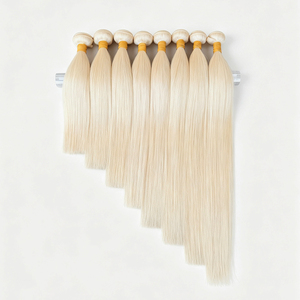 Wholesale 613 Straight Blonde Virgin <b>Human</b> Hair Bundles Brazilian Remy Hair Weave Extensions 10-32 Inch Soft Blonde Hair Bundles - Product Image 5