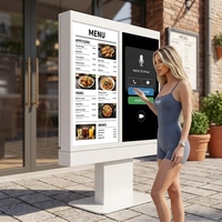 Panneau de menu numérique Drive-Thru couleur, écran LCD extérieur, audio bidirectionnel, IP65, système de commande tactile, CMS SDK, texte, pour magasin de détail