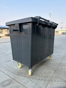 660L 야외용 금속 쓰레기통, 바퀴 달린 쓰레기통, 뚜껑 있는 쓰레기통 - Product Image 3