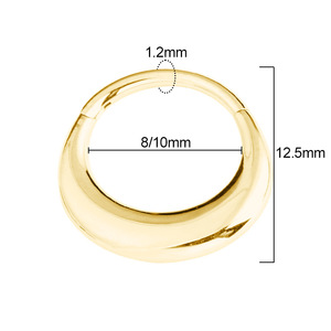 Anneau de nez articulé en titane F136, style clicker, forme lune |   Bijoux de piercing hypoallergéniques et inaltérables pour hommes et femmes - Product Image 1