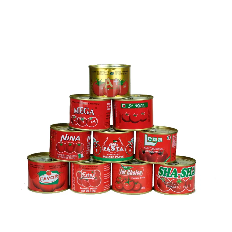 Vendita calda marca OEM può concentrato di pomodoro 70g concentrato di pomodoro doppio concentrato Brix 28-30