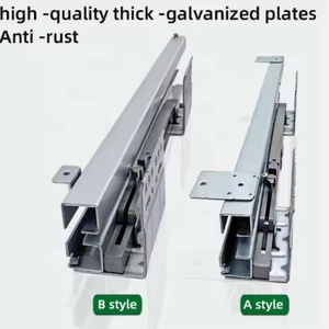Modern Three-Section Guide Kitchen <b>Drawer</b> <b>Slides</b> Steel Tube Pull Basket Damping Track Blue <b>Slide</b> Rail Thickened Buffer Side - Product Image 3