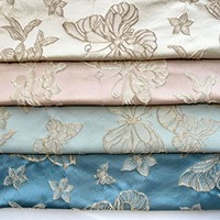 Tissu populaire de luxe en polyester et bambou brodé papillon, toucher soyeux, pour Abaya et vêtements de style chinois