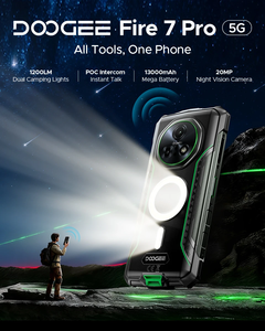 DOOGEE Fire 7 Pro 5G Téléphone Robuste Double Lampe de Camping Batterie 13000mAh Caméra Principale IA 64MP Smartphone Android 15 Dimensity 6300 - Product Image 5