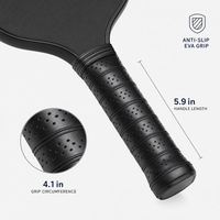 Raquette de pickleball en fibre de carbone brute, forme standard, protection des bords, poignée en caoutchouc, épaisseur 20 mm, logo personnalisé, technologie thermoformée