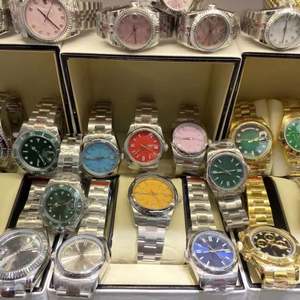 Montres mécaniques automatiques pour femmes de haute qualité en or rose et argent, avec affichage de la date et diamants, style designer - Product Image 5