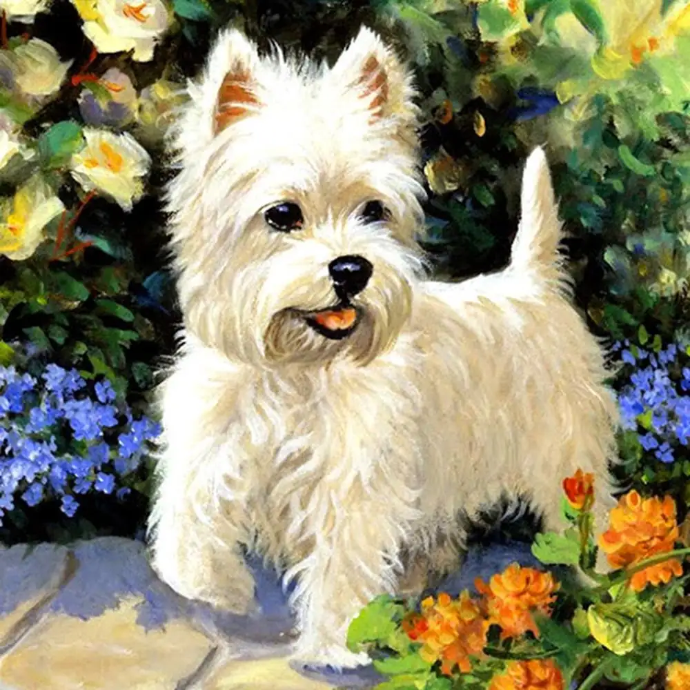 Cucciolo carino DIY Diamond Painting by Number Kit adorabile cane diamond painting per la decorazione della parete