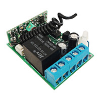 Interruptor de Control Remoto Inalámbrico de 433MHz, Receptor de Relé de 1 Canal, 12V/24V CC, 10A, para Motor de Puerta de Garaje, Encendido/Apagado de Luces, Transmisor