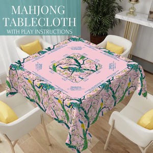 55.1X55.1 Pouces Tapis de Table Mahjong 100% Polyester Taille Personnalisable Nappe Mahjong Antidérapante avec Règles - Product Image 3
