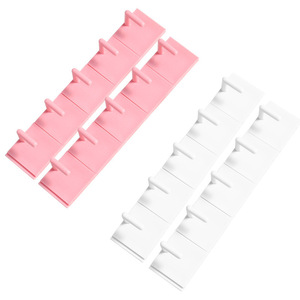 Base de Plástico Blanca y Rosa para Práctica de Arte de Uñas, Almacenamiento de Uñas Largas con Purpurina, para la Creación y Fijación de Puntas de Uñas - Product Image 3