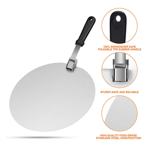 Pala per Pizza in Acciaio Inox con Manico in PP, 10 e 12 Pollici, Spatola Rotonda per Pizza, Utensili per Forno - Product Image 1