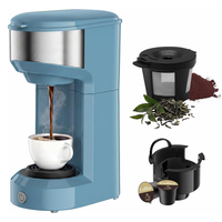 Cafetière 2-en-1 pour dosettes K-Cup et café moulu, tailles de préparation de 6 à 14 oz, plateau d'égouttement réglable pour tasses de voyage