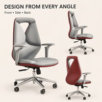 Silla de Oficina Ergonómica de Diseño Moderno, Silla Giratoria de Cuero PU para Personal, Silla de Computadora con Altura Ajustable, Sillas de Lujo para Jefes