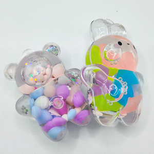 Llaveros Líquidos con Forma de Oso en Oferta, Llaveros Rellenos de Aceite, Llaveros Personalizados de Tortuga de Dibujos Animados al por Mayor, Recuerdos de Viaje - Product Image 1