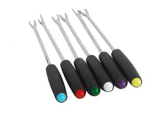 Ensemble de pot à <span class=keywords><strong>fondue</strong></span> en acier inoxydable en gros avec 6 fourchettes pour dîner à la <span class=keywords><strong>maison</strong></span>, restaurant, traiteur, usage pour faire fondre le fromage et le chocolat - Product Image 6