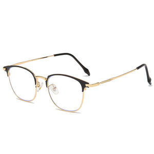 Monturas de gafas ovaladas para mujer, protección contra luz azul, lentes planas de montura completa YC9036 C1 - Product Image 2