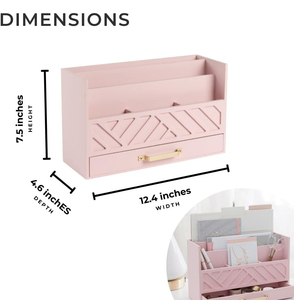 Tự Nhiên Đa-Khe Cắm Không Gian Thiết Kế 100% Màu Hồng Tre Chống Trượt Bàn Tập Tin Thư Tổ Chức Với Lưu Trữ Ngăn Kéo Và Vàng Xử Lý - Product Image 3