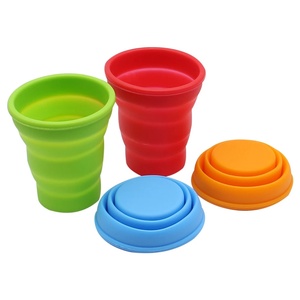 Wholesale Portable Silicone Retractable Folding Cup With Lid Outdoor Telescopic Collapsible Drinking Travel Camping Water - Product Image 1