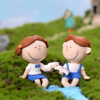 Nouvelle arrivée amoureux souriants décor à la maison Microlandschaft Figurine petits ornements Mini poupée de dessin animé