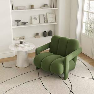 k European Minimalist Art <b>Sofa</b> Single Velvet Settee Armchair Wood <b>Frame</b> Multipurpose Living Room Reclining Chairchaise - Product Image 6