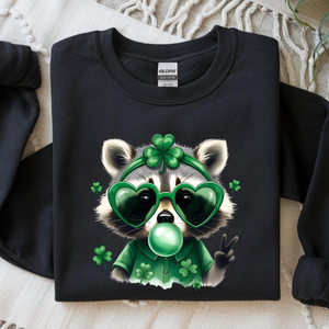 Transfert DTF drôle de raton laveur pour la Saint-<span class=keywords><strong>Patrick</strong></span>, style rétro coquette, prêt à presser à chaud pour les vêtements - Product Image 6