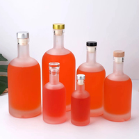 Usine de fabrication Bouteille en verre de vodka cylindrique transparente de 700 ml