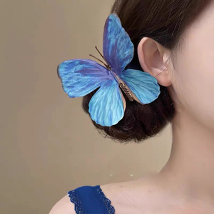 Butterfly Grosgrain <b>Ribbon</b> Hairpin Unisex Children's Cute Princess Hair Headwear Wholesale Bangs Clip Side Clip - Product Image 1