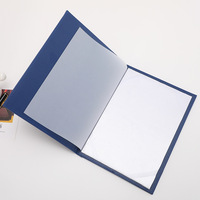 Vente en gros de porte-diplôme bleu A4 en cuir PU avec logo en feuille d'or