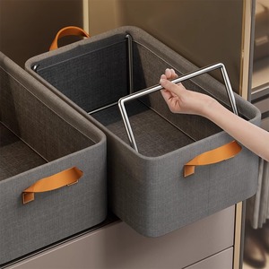 Clothing Organizer <b>Storage</b> <b>Box</b> Rectangle Solid Color Foldable Wardrobe <b>Drawer</b> Organizer For Clothes Pants Household Use - Product Image 3