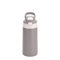 Bouteille d'eau isotherme en acier inoxydable à double paroi de 370 ml de qualité alimentaire avec paille, mignonne, pour enfants à l'école