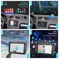 Radio para Auto Podofo de 8'' con Android 6+128G para VW Polo/Caddy/Golf/Seat/Skoda, Autoradio Inalámbrico con Carplay y Android Auto, Wifi, GPS de Fábrica