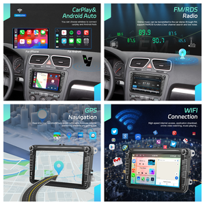 Podofo 8 ''6 + 128G Radio de coche para VW/Seat/Skoda REPRODUCTOR DE DVD de coche inalámbrico Carplay/ <span class=keywords><strong>Android</strong></span> <span class=keywords><strong>Auto</strong></span> Wifi GPS Radio estéreo de coche OEM/ODM - Product Image 3