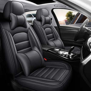 Noir et rouge universel ajustement pas cher protection Pvc ensemble complet étanche housse de siège de voiture en cuir Pu pour - Product Image 4