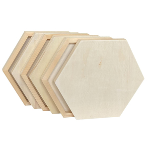 <strong>Unfinished</strong> Hexagon Wooden Block <strong>Panels</strong> for Painting, Blank <strong>Wood</strong> Hexagon Framed Boards for Crafting Art Pouring Block - Product Image 2