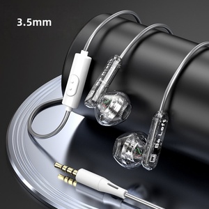 หูฟังอินเอียร์แบบไดนามิกคุณภาพสูง 3.5 มม. ลำโพงคู่ พร้อมสายควบคุม สำหรับ <span class=keywords><strong>iOS</strong></span> Android หูฟังแบบมีสายสำหรับเล่นเกมและฟังเพลง - Product Image 5