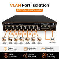 Sistem Keamanan Switch Jaringan Profesional Bertenaga AI 11 Port 10/100/1000M 2 untuk Uplink 1 SFP 120W Watchdog 250m Mode Perluasan