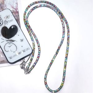 สายคล้องโทรศัพท์มือถือแบบคาดลำตัวประดับเพชรเต็มรูปแบบสายคล้องคอยาวป้องกันการสูญหายสีสันสดใสอุปกรณ์เสริมสำหรับโทรศัพท์มือถือ - Product Image 2