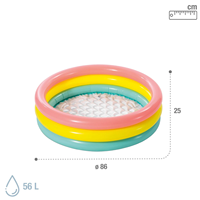 Piscine gonflable pour bébé à 3 anneaux, piscine ronde pour enfants avec fond rembourré pour l'intérieur et l'extérieur, piscine à balles