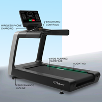 Kommerzielles Laufband mit 23,8'' LED-Bildschirm, Verstellbarer Steigung, Breiter Lauffläche, Max. 180kg Benutzergewicht, Cardio-Fitnessgerät