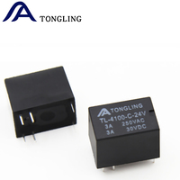 Modul Relay Sinyal TONGLING Mini 4100 24V DC 6 Pin 0.2W 360VA/90W Papan Relay untuk PCB