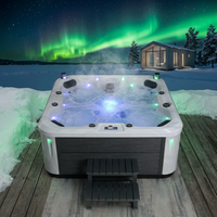 Jacuzzi de Hidromasaje para Exteriores, 4 Plazas, con 38 Jets, para Uso Comercial en Hoteles, Villas, Clubs y Gimnasios
