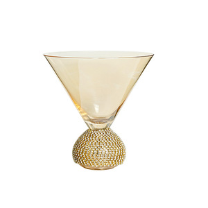 Ensemble de verres à <span class=keywords><strong>martini</strong></span> de luxe à long pied, base perlée or ambré, vaisselle de bar moderne, sans plomb, 4 pièces, verres à cocktail en cristal - Product Image 3