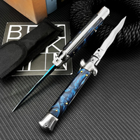 Couteau de poche pliant EDC en acrylique pour le camping, lame en acier inoxydable 440C, qualité industrielle, outil de survie en plein air, alpinisme, OEM