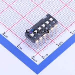 KF1027A-06P-LG-DFT-01B DIP Switch Through hole Component (THT) Switch Flat Toggle, Raised Type Single Pole Single Throw 6 2.54mm - Product Image 1