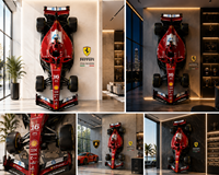 Réplique de voiture de course Ferrari F1 grandeur nature, modèle mural pour salle d'exposition de luxe, garage, hôtel, club, décoration intérieure
