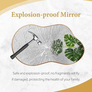 Không Thường Xuyên Nghệ Thuật Trang Trí Trang Trí Tường Gương Vàng Không Đối Xứng Kim Loại Khung Kính Tùy Chỉnh Độ Dày Thiên Nhiên Ánh Sáng Phòng Tắm - Product Image 6