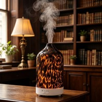 Diffuseur d'arômes en verre artisanal, décoration d'intérieur, diffuseur d'huiles essentielles USB, humidificateur d'air avec lumière LED 7 couleurs